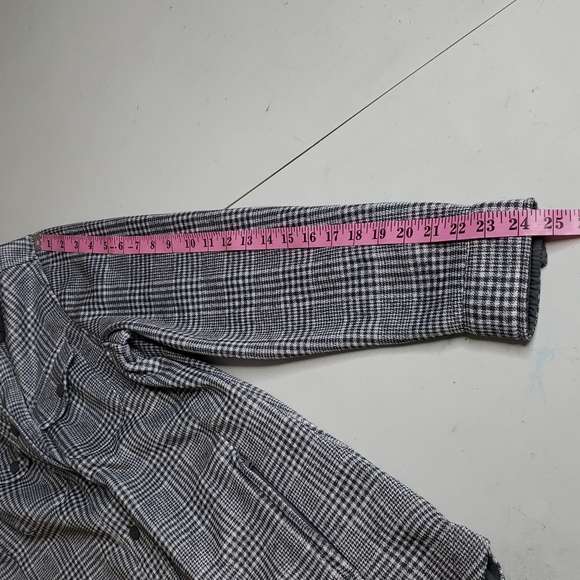 Lands' End Womens Plaid Button Up Longline Shacket Size M Layers Outdoor Gray - Picture 12 of 16